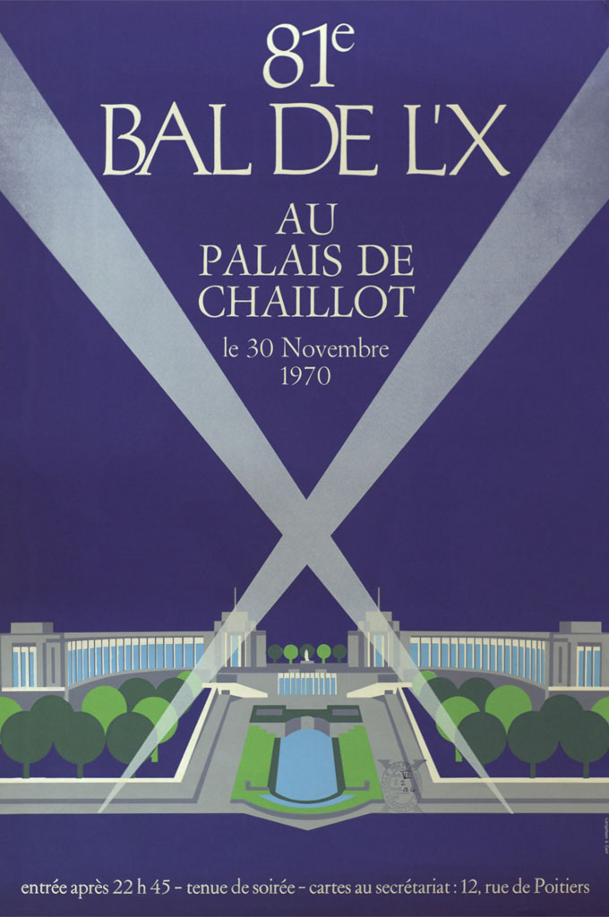 Affiche du 81 Bal de l'X au Palais de Chaillot (30 novembre 1970)